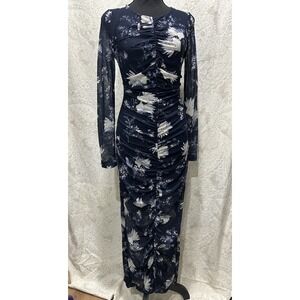 NEW Abercrombie And Fitch Navy Floral‎ Sheet Midi Dress Size Small